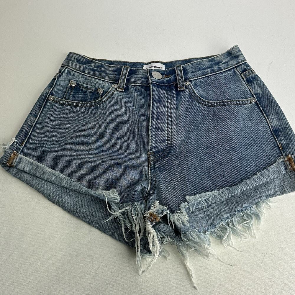 super down cut off button fly jean shorts size 26
